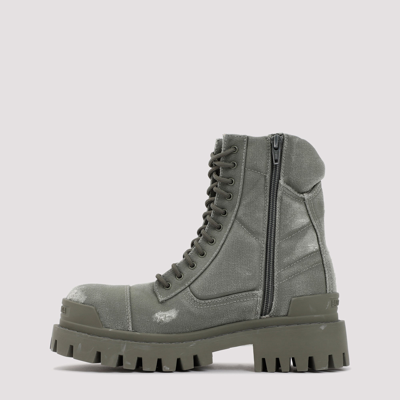 Shop Balenciaga Combat Strike Boots Shoes In Green