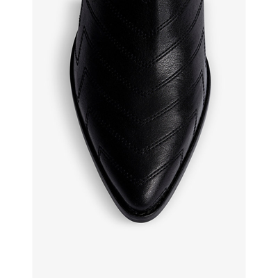 Shop Zadig & Voltaire Zadig&voltaire Women's Noir Tyler Stitch-detail Leather Ankle Boots