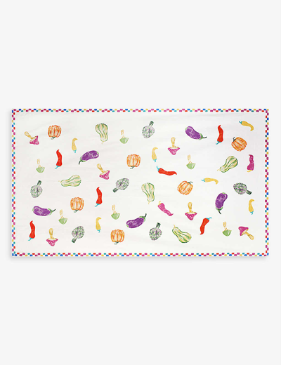 Shop Anna + Nina Vegetable Party Organic-cotton Tablecloth 150cm X 255cm