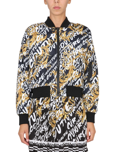 Shop Versace Jeans Couture Reversible Bomber Jacket In Multicolor