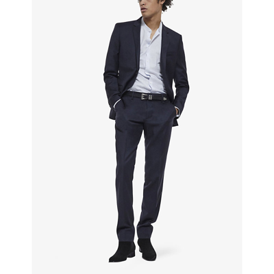The Kooples Straight-cut Single-breasted Wool Blazer In Nav03