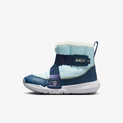 Shop Nike Flex Advance Se Little Kids' Boots In Glacier Blue,valerian Blue,white,metallic Silver