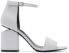 ALEXANDER WANG Grey Leather Abby Sandals
