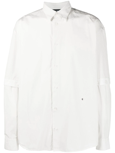Shop Etudes Studio Detachable-sleeved Cotton Shirt In Nude