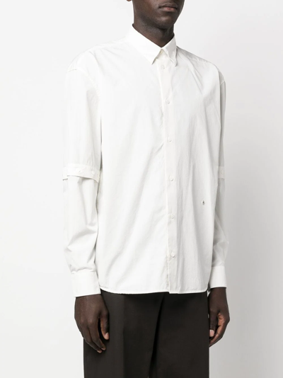 Shop Etudes Studio Detachable-sleeved Cotton Shirt In Nude