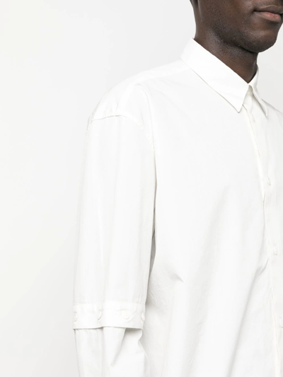 Shop Etudes Studio Detachable-sleeved Cotton Shirt In Nude