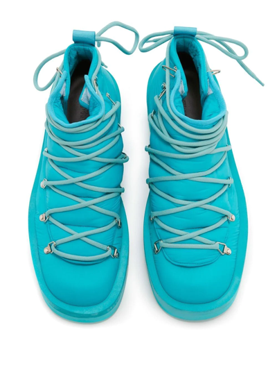 Shop Jw Anderson Padded Lace-up Boots In Blue