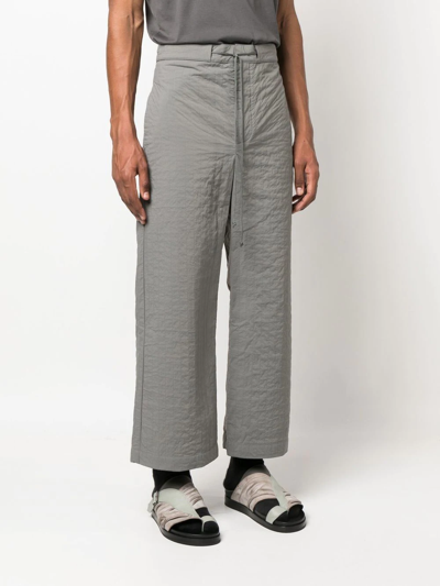 Shop Sage Nation Quilted Straight-leg Recycled Trousers In Grey