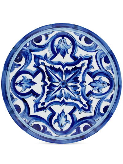 Shop Dolce & Gabbana Archive-print Charger Plate In Blue