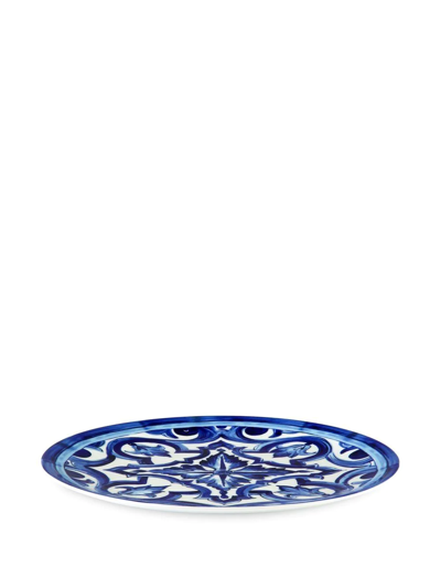 Shop Dolce & Gabbana Archive-print Charger Plate In Blue