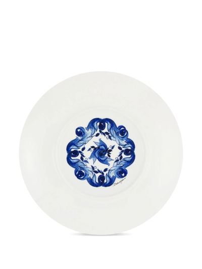 Shop Dolce & Gabbana Archive-print Charger Plate In Blue