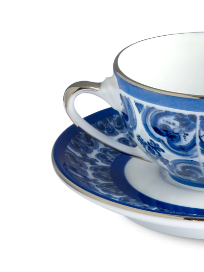 Shop Dolce & Gabbana Blu Mediterraneo Espresso Set In White