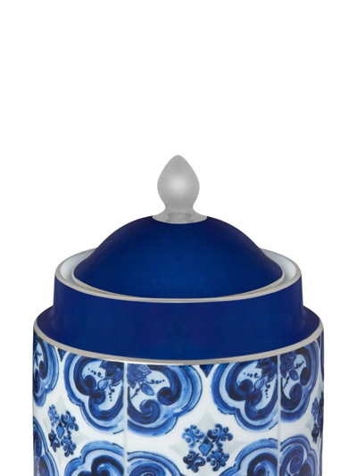 Shop Dolce & Gabbana Porcelain Sugar Bowl In Blue