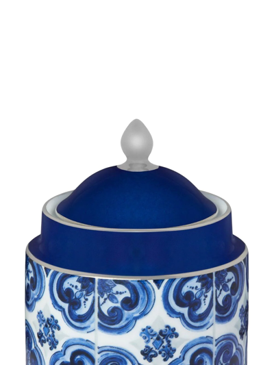 Dolce & Gabbana Porcelain Sugar Bowl In Blue