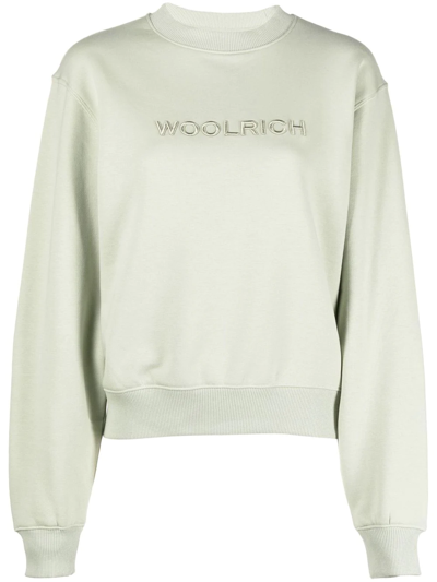 Shop Woolrich Logo-print Detail Sweatshirt In Grün