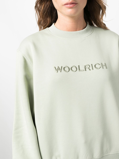 Shop Woolrich Logo-print Detail Sweatshirt In Grün