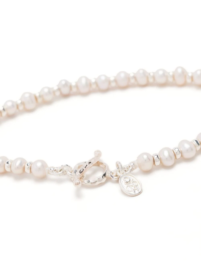 Shop Dower & Hall Timeless Pearl Halo Bracelet In White