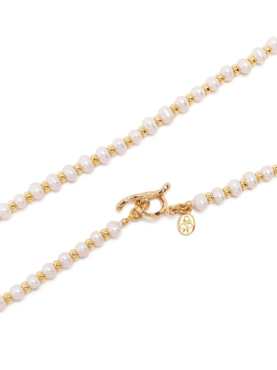 Dower & Hall Gold-plated Silver Pearl Necklace In White
