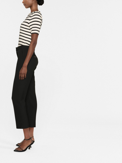 Shop Peserico Cropped Tailored Trousers In Black