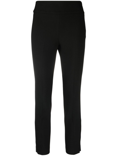 Shop Peserico Cropped Tailored Trousers In Black