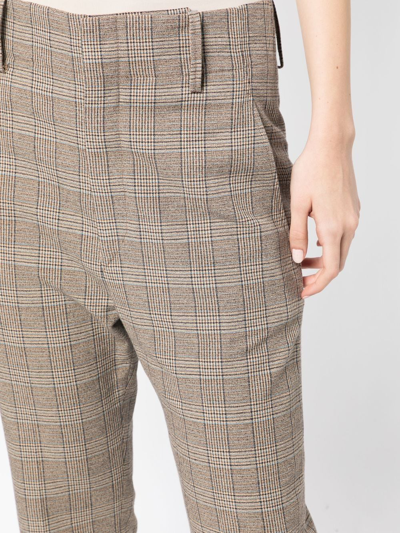 Shop Isabel Marant Check-print Tapered Trousers In Brown