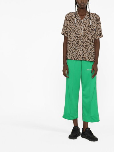 Shop Palm Angels Leopard-print Shirt In Braun