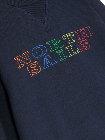 Shop North Sails Multicolour Logo-embroidered Sweatshirt In Blau