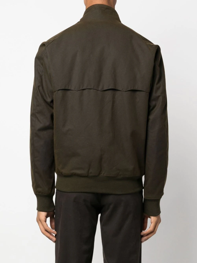 Shop Baracuta Flap-pocket Cotton Bomber Jacket In Green