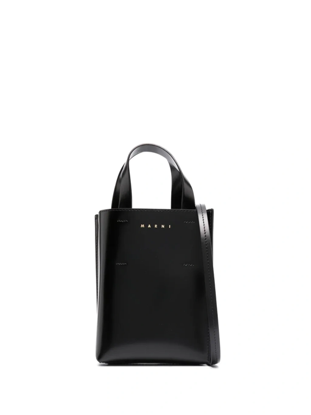 Marni Black Leather Nano Museo Handbag | ModeSens