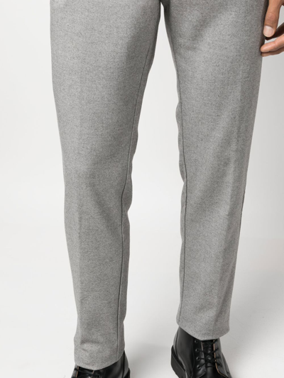 Shop Hugo Boss Mid-rise Straight-leg Trousers In Grau