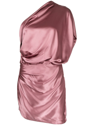 Michelle mason off clearance shoulder cowl mini dress