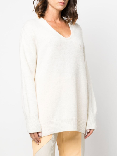 Shop Our Legacy V-neck Fine Knit Jumper In Weiss