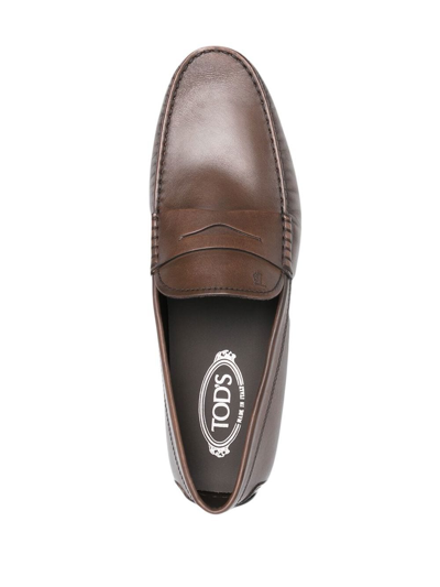 Tod's Classic Casual Moccasin With Rubber Sole In Braun