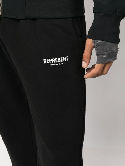 Shop Represent Logo-print Detail Track Pants In Schwarz