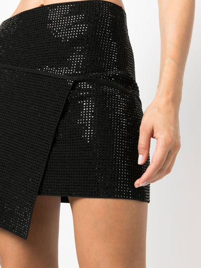 Shop Andreädamo Glass-crystal-embellished Mini-skirt In Schwarz