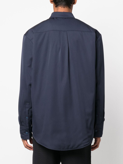 Shop Lanvin Virgin-wool Shirt Jacket In Blau