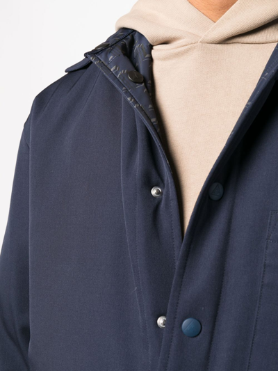 Shop Lanvin Virgin-wool Shirt Jacket In Blau