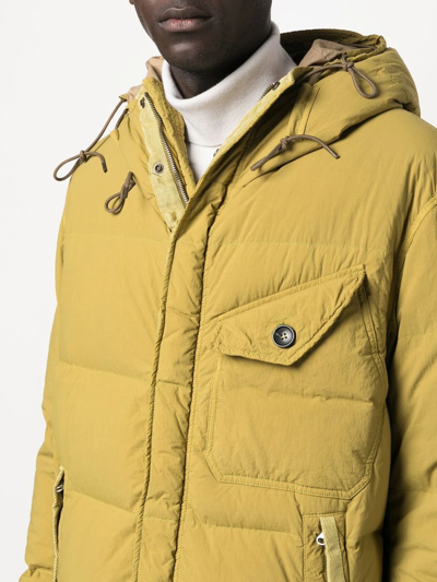 Shop Ten C Padded Drawstring-hooded Jacket In Grün