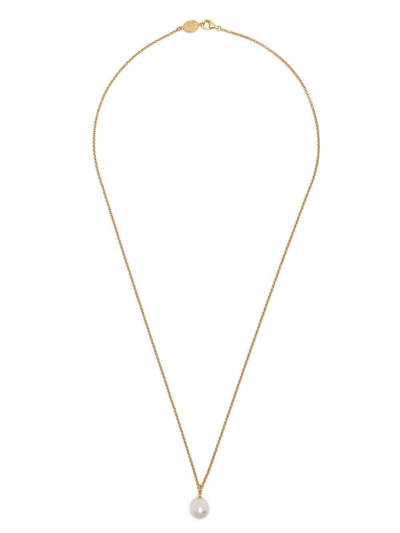 Shop Dower & Hall Pearl Pendant Necklace In Gold
