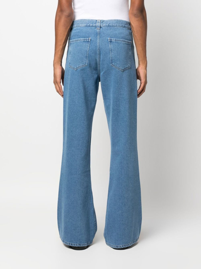 Shop Egonlab Flared-leg Denim Jeans In Blau