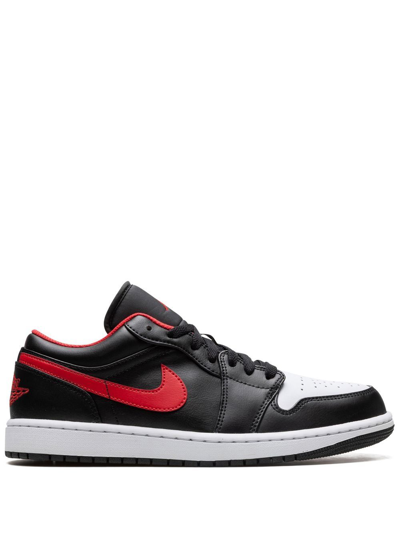 Jordan Air  1 Low Sneakers In 063 Black/fire Red-white