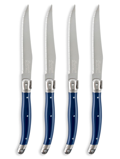 Shop French Home Laguiole 4-piece Steak Knife Set In Navy Blue