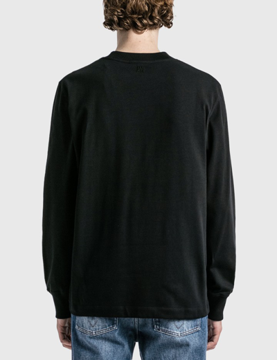 Shop Ami Alexandre Mattiussi De Coeur Long Sleeve T-shirt In Black