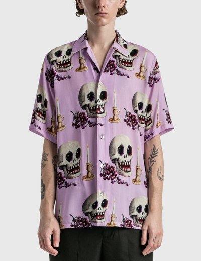 Shop Endless Joy Memento Mori Short Sleeve Shirt In Purple