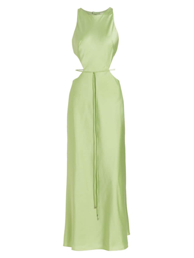 Shop Alexis Women's Lune Cut-out Satin Maxi Dress In Willow