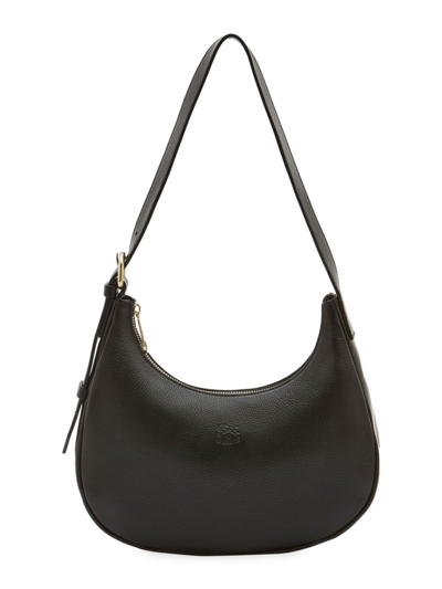 Shop Il Bisonte Women's Small Crescent Shoulder Bag In Nero