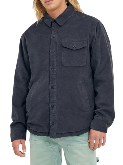 Shop Ugg Men's Theodore Corduroy Shirt Jacket In Dark Ash