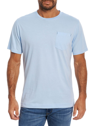 Shop Robert Graham Men's Myles Pocket T-shirt In Soft Blue