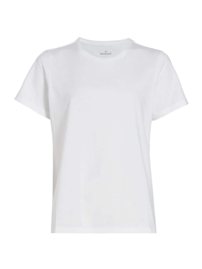 Shop Bombas Women's Cotton Crewneck Split-hem T-shirt In White