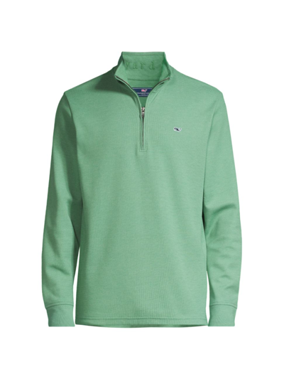 Shop Vineyard Vines Men's Saltwater Quarter-zip Sweater In Stripe Starboard